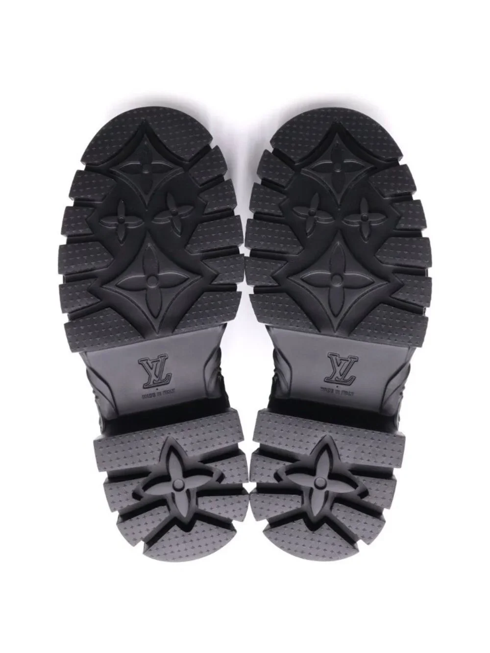 Louis Vuitton LV Baroque Line Leather Lace Up Short Boots Shoes Black